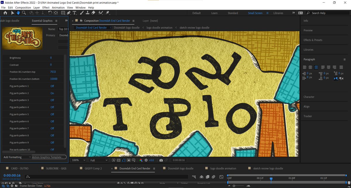 Heleendje's tweet photo. I really rather enjoyed this one ๐ฅณ Thanks Arms!๐ฅฐ #Doomdah #FAHnArt #FAHnimations #MotionGraphics #AfterEffects #Illustrator #lowerthirds #essentialgraphics #endcard #makingof #top10sketches #FoilArmsAndHog https://t.co/xoMONLwcU8