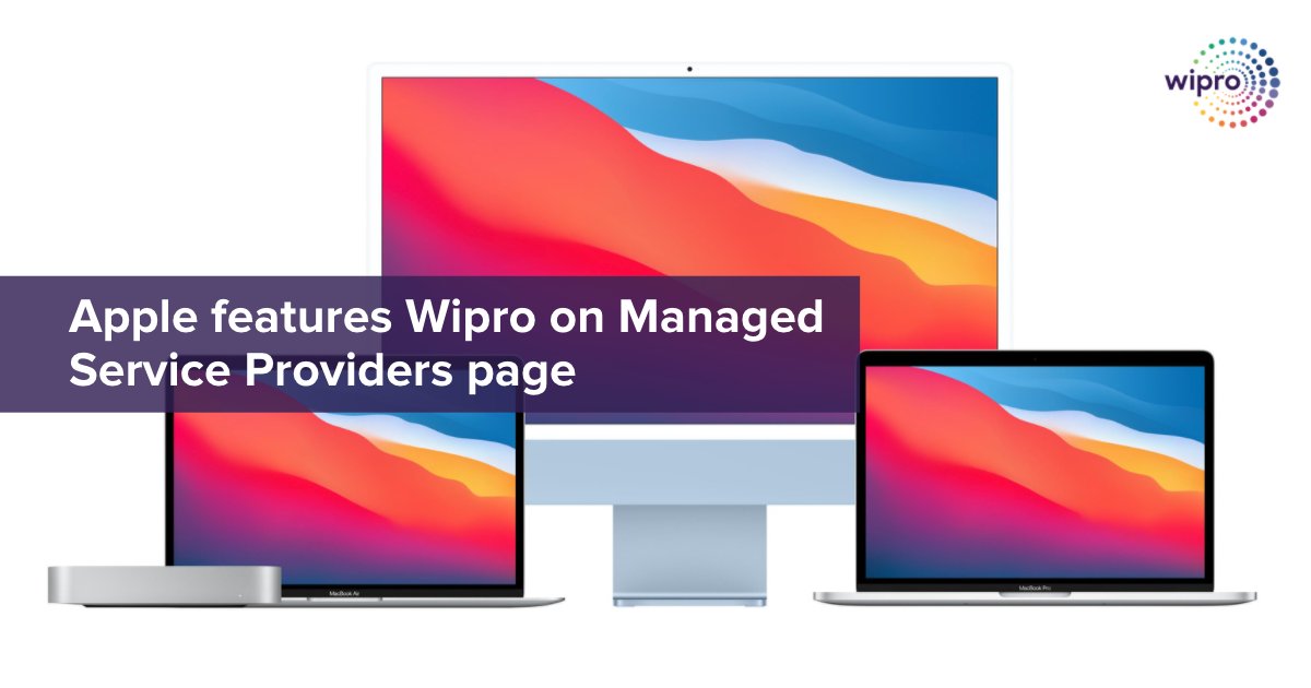 Wipro's tweet photo. Thanks @Apple for listing @Wipro on your managed service providers page! As proud Apple partners, we’re delighted to be named among other experts in #Apple integration. Check it out: https://t.co/0RyW7Dc5Vv 

#WiproPartner #AppleMSP @WiproPartner https://t.co/Ehpz2Ixojk