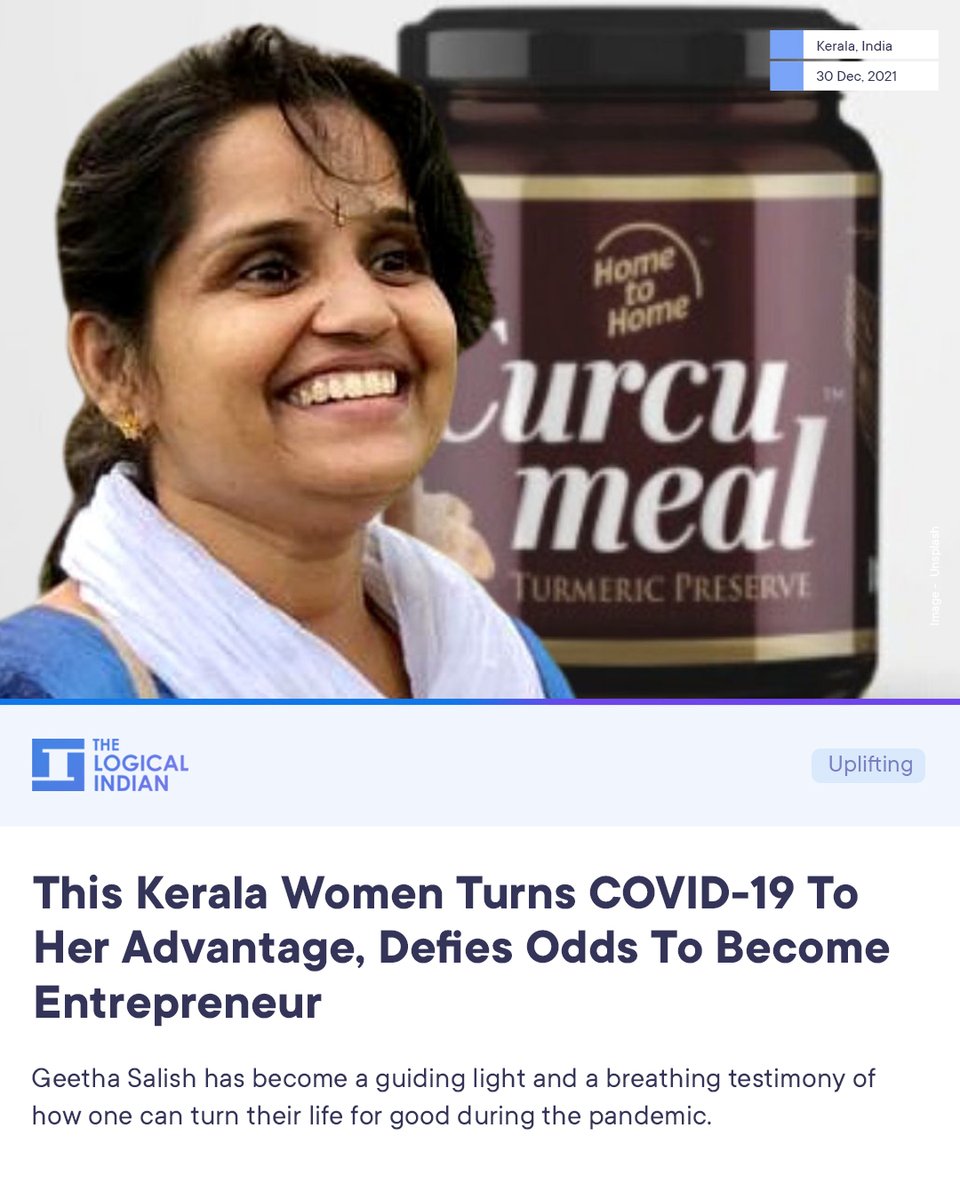 LogicalIndians's tweet photo. #HumanIntrest - Geetha Salish has become a guiding light and a breathing testimony of how one can #turn their life for good during the pandemic. A resident of Thrissur, Geetha opened an online food business. https://t.co/6r3ZBqikbA