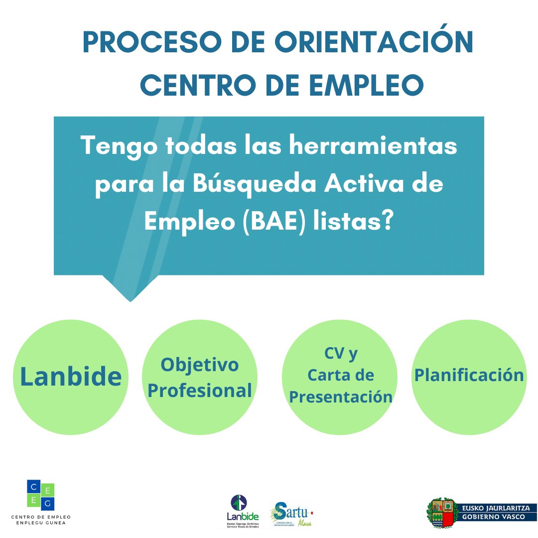 Enplegu Guneetan EBArako beharrezkoak diren tresnak bereganatzen lagunduko dizugu. Etor zaitez!

En los Centros de empleo te ayudamos a desarrollar todas estas herramientas para tu BAE. Ven a conocernos!

👣👣👣