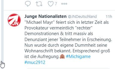SvenIsHell's tweet photo. Die NPD feiert natürlich die Jagd (und der Hashtag ist noch simpler erklärt, als ich dachte).
#verhetzdichnicht #noafd #quersenken #AfNPD https://t.co/AqmcY9xaHv