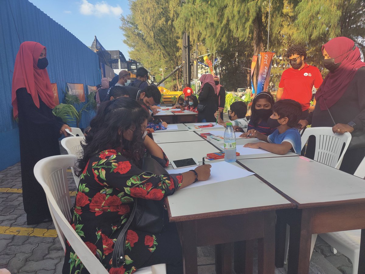 Portmv's tweet photo. Children's drawing competition of our #PortSafetyWeek2021 is underway at Hulhumale International Terminal.
#PortSafetyWeek #SafetyFirst https://t.co/fSmSmspTef