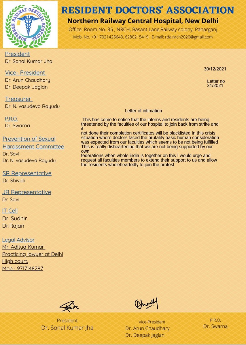 Resident Doctors Association NRCH tweet media