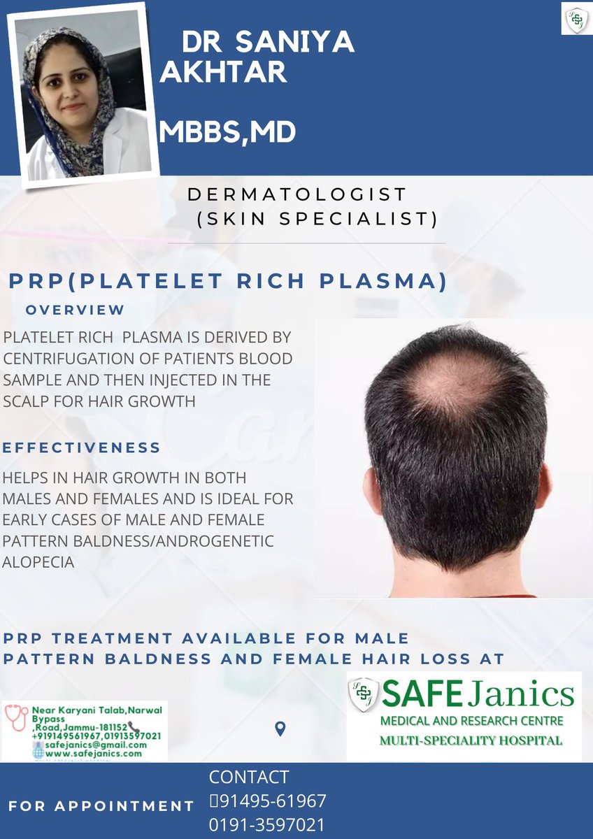 safejanics's tweet photo. PRP treatment available @safejanics https://t.co/M5kb0gZgMh