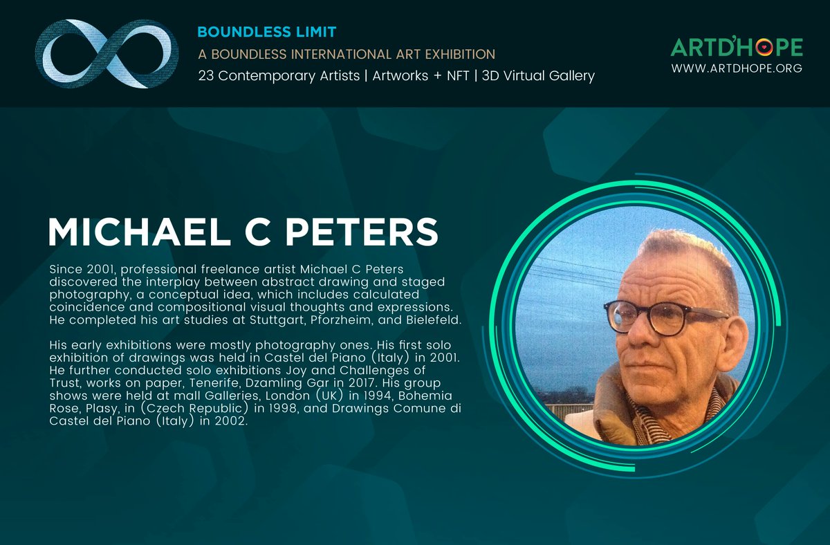 artdhope's tweet photo. MICHAEL C PETERS
Boundless Limit | An International online Art Exhibition | 23 International Contemporary Artists | Artworks + NFT exhibited in a virtual 3D gallery space 

#nftart #nft #nftartist #art #nftcommunity #nftartists #contemporaryart #modernart #artexhibition #fineart https://t.co/7uZeCBU4wD