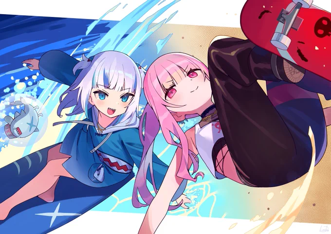 海と陸
#gawrt  #callillust 