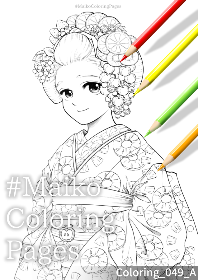 Maiko Coloring Pages Maikocoloring Twitter