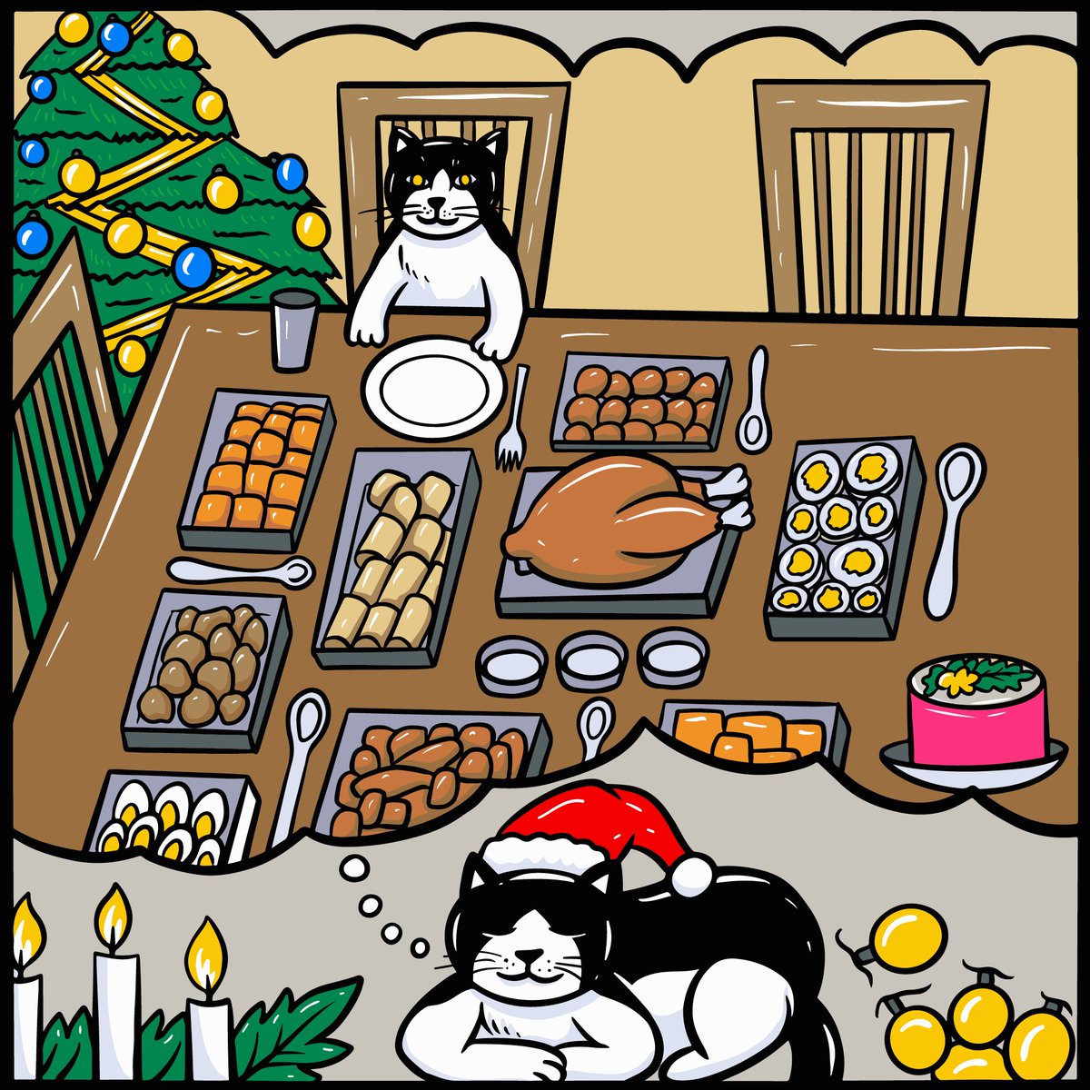 Still feeling full from scrumptious Christmas 🎄 meals? If you’re not, then join Dabbu for a feast!

#NFTCollection #NFTartist #nftcollectors #NFTProject #nft #NFTdrops #Christmas2021 #Meals