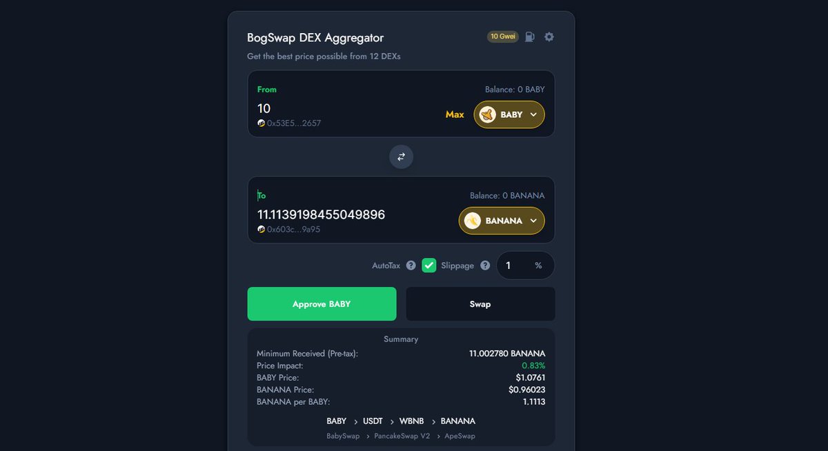 LukeBogged's tweet photo. If you want to swap tokens on any chain: Use #BogSwap.
We search every DEX on each chain for the best prices for every trade, and we do not take ANY fees.
🚀https://t.co/WJiCuwgIxe
RT+Follow & win 100BUSD ends 9 Jan
#CRO #OKExChain #HECO #Polygon #Fantom #KCC #Moonriver #AVAX https://t.co/huRTq8pvxN