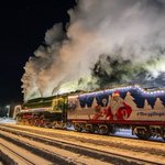 Image for the Tweet beginning: Here’s Ded Moroz’s train! The