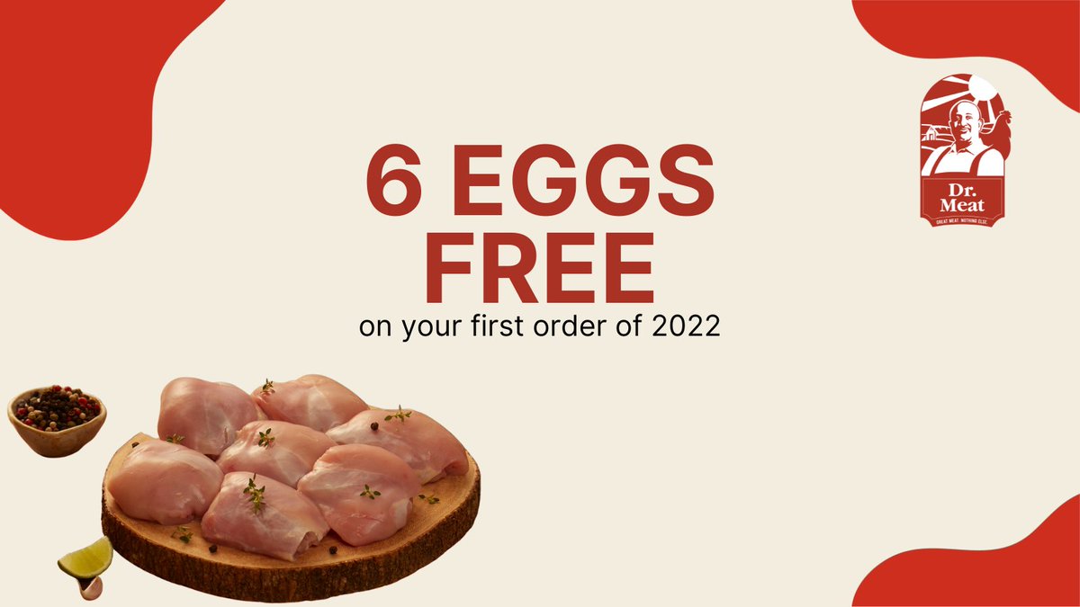 DrMeatIndia's tweet photo. We're excited to announce an offer of 6 free eggs on your first order of 2022!
2022 is a big year for you and your family, so why not start things off on the right foot with an order of free eggs from our Dr. Meat Shop ? 
#freeeggs  #newyear2022 #drmeatshop https://t.co/m0UGr6EP1m
