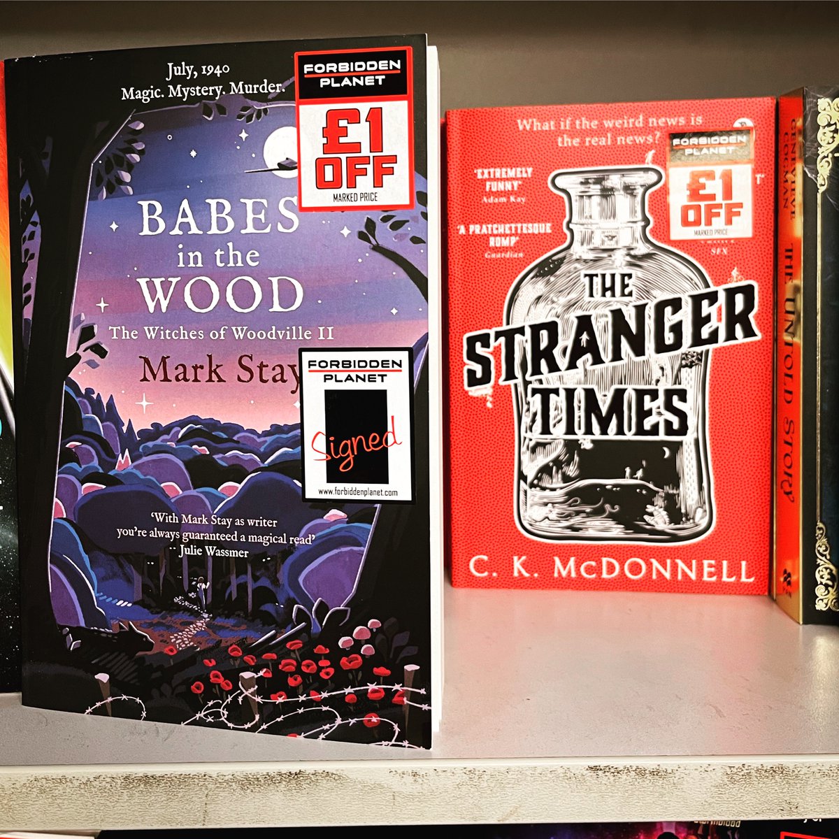 markstay's tweet photo. Signed copies of Babes in the Wood at @forbiddenplanet London, next to @Caimh who, as usual, has sold more than me…
#signedbooks #ckmcdonnell #witchesofwoodville #strangertimes https://t.co/XPNmpLelcd