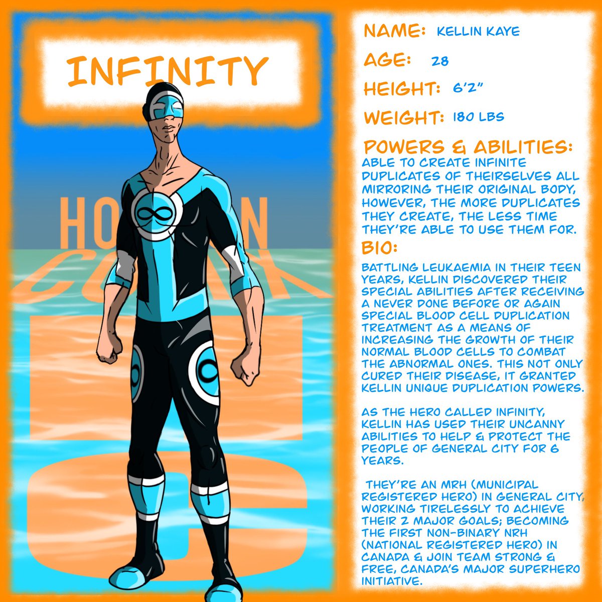 HorizonComix's tweet photo. For Day 4 of Horizon Comix Reveal Week, I’m excited to introduce to you our first LGBTQ superhero, Infinity! Head over to Horizon Comix on YouTube to learn more about them!    https://t.co/aR1uSkXDKF https://t.co/rWIXRjF5VU