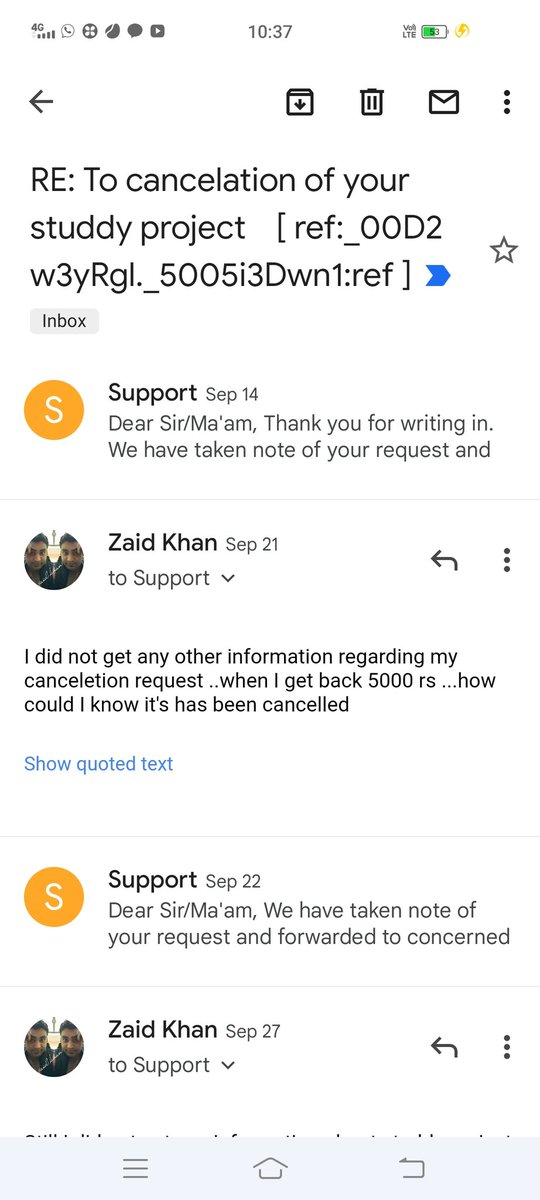 zaidluvs123's tweet photo. @BYJUS I did not get refund and now I m suffring from your services aprox 3 moths complated but  issue have been not solved ...pls take action and solve this issue https://t.co/21hHotcAMq