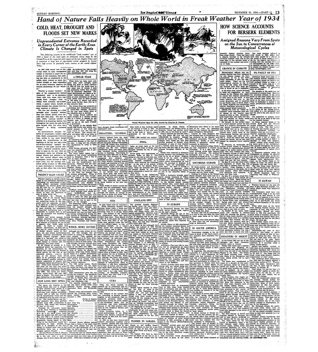 Don_Penim's tweet photo. December  30, 1934 
. . Strong evidence of “climate change”?

Los Angeles Times - Freak Weather Year of 1934:
.. COLD, HEAT, DROUGHT AND FLOODS SET NEW MARKS
.. Unprecedented Extremes Recorded in Every Corner of Earth;
.. Even Climate is Changed in Spots https://t.co/Zfq7muXshh