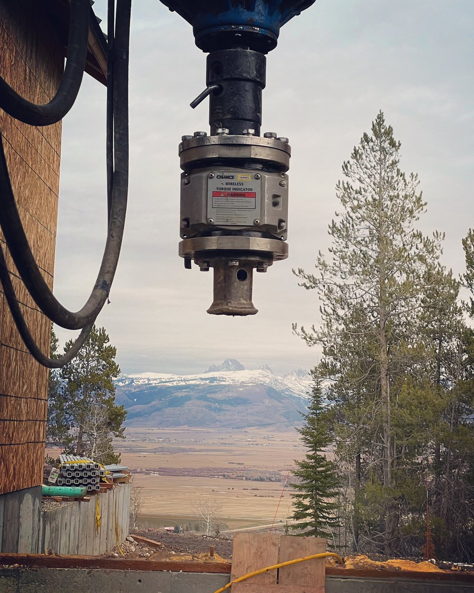 Monitoring torque during installation of #helicalpiers is used to determine the holding capacity of the #pile #engineering #construction #TheCertifiedPile #ChanceHelical <a href="/ChanceHelical/">CHANCE Helical Piers</a> <a href="/HubbellPowerSys/">Hubbell Power Systems</a>