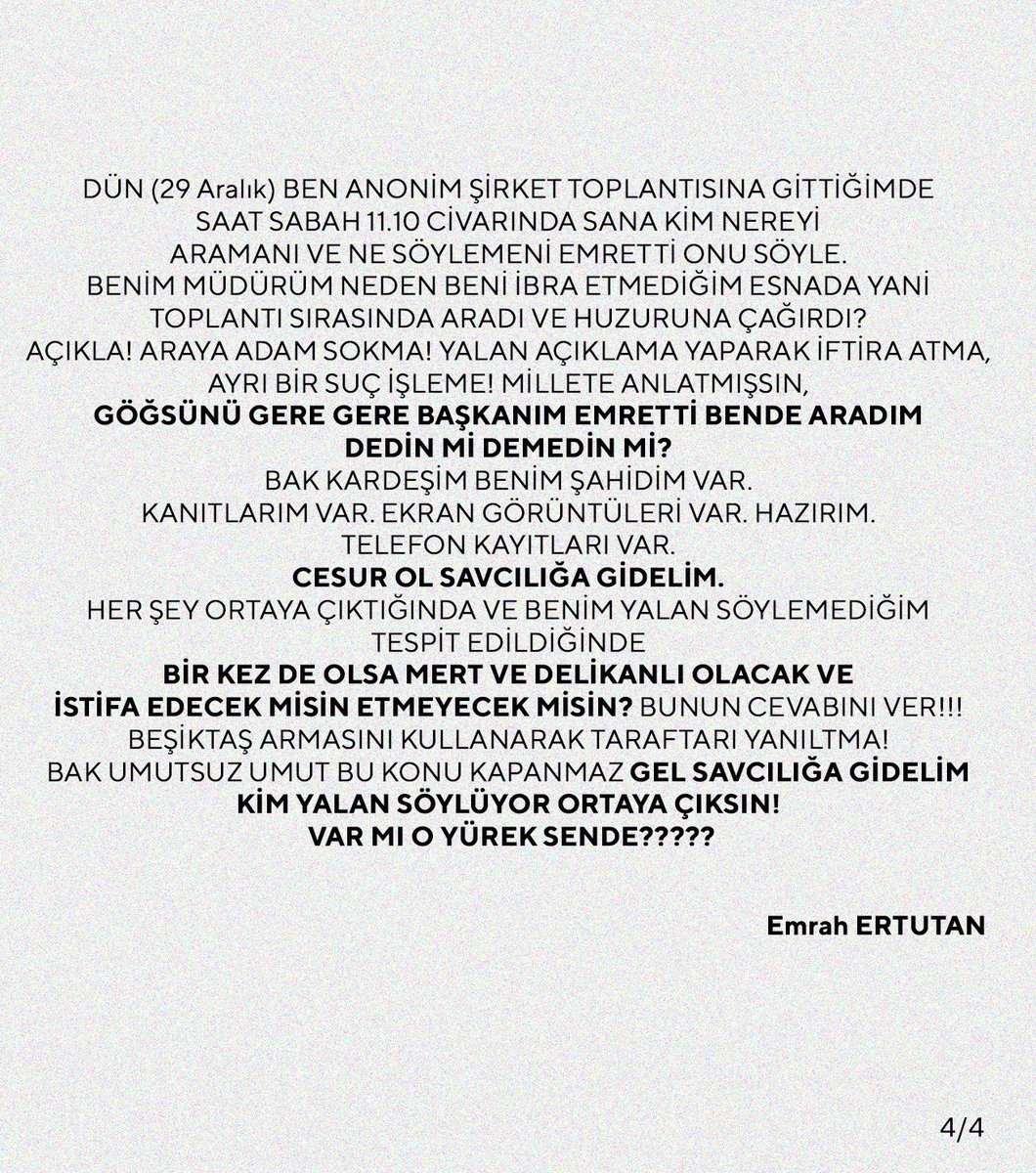 Beşiktaş yöneticilik makamı hiç bu kadar Umut'suz olmamıştı.
Cevabımdır!!!!

Sadece Beşiktaş taraftarının bir parçası Emrah ERTUTAN