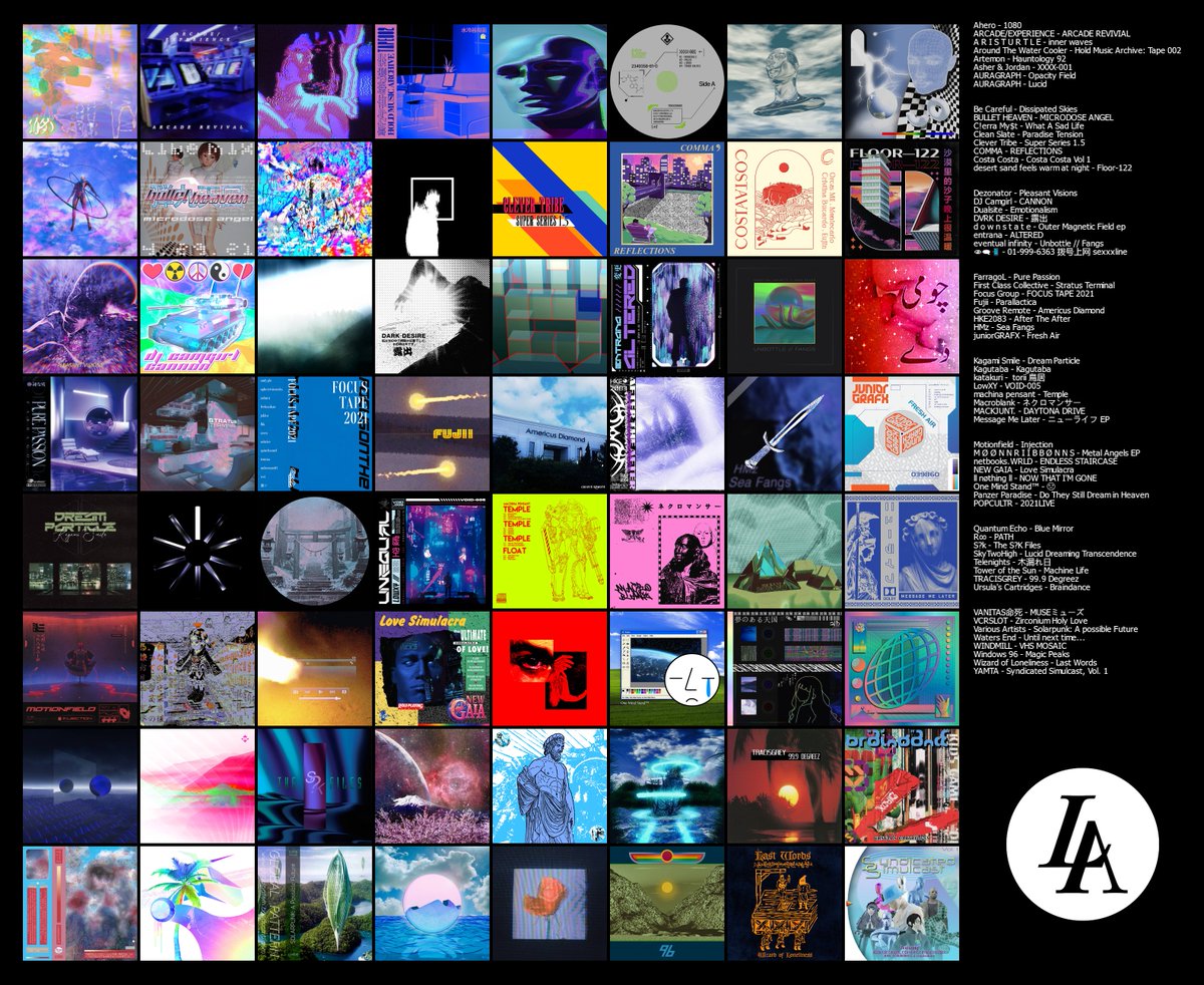 dj_nonn's tweet photo. The Luxury Aesthetics 2021 Super Guide 64 is here! This 8x8 highlights what I found to be the most notable #vaporwave and underground electronic releases of the year.

I challenge you to listen to something new based off the cover art alone and tell me what you think! https://t.co/JSmzCMdIbh