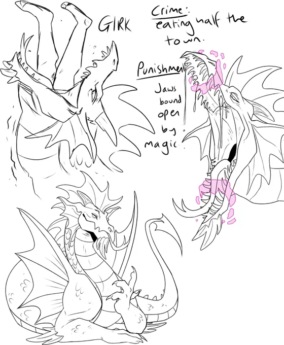 just some doodles of my dragon character, figuring him out a bit 