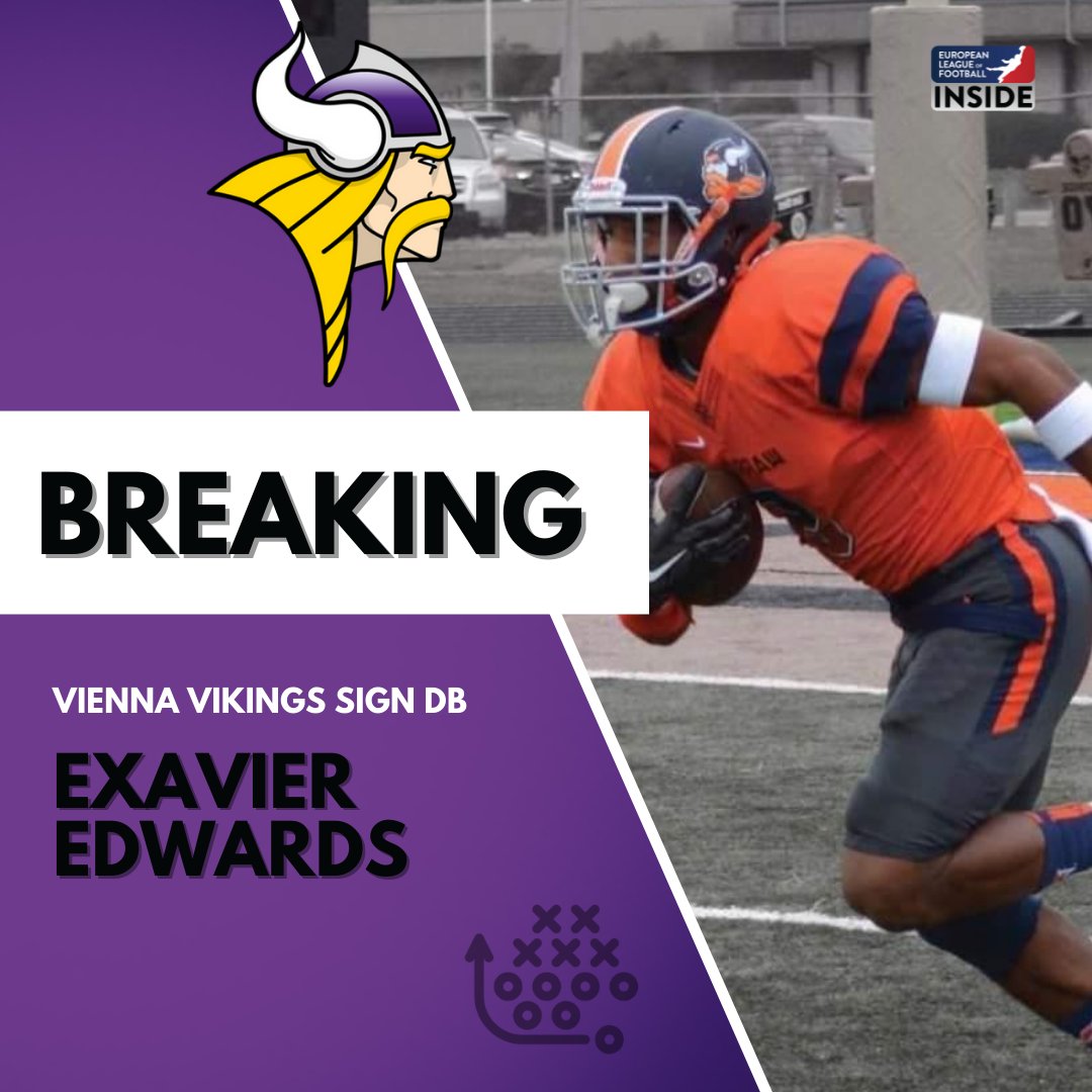 🚨 The <a href="/ViennaVikings/">Vienna Vikings</a> sign defensive back <a href="/ExavierEdwards/">Exavier Edwards</a>! Welcome to the league! 🏈