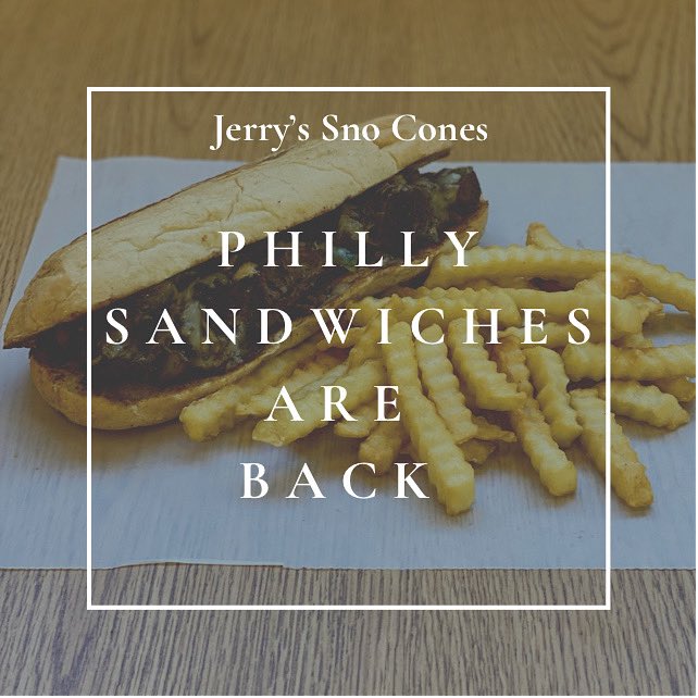 ConesJerry's tweet photo. ✨Philly sandwiches are back✨

Our philly sandwiches are back and better than ever! These are available in your choice of steak or chicken. Trust us when we say, you will love this sandwich! Available at both locations. Come try one today😋 https://t.co/8S61fVxpJQ