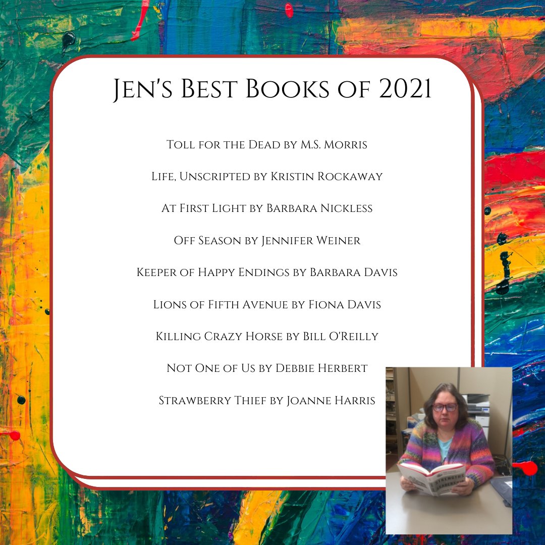 As the year comes to an end, we asked staff what their favorite books of the year were. These are not necessarily books that were released in 2021, just books they read this year.
What are your favorites? Have you read any on Jen's list?