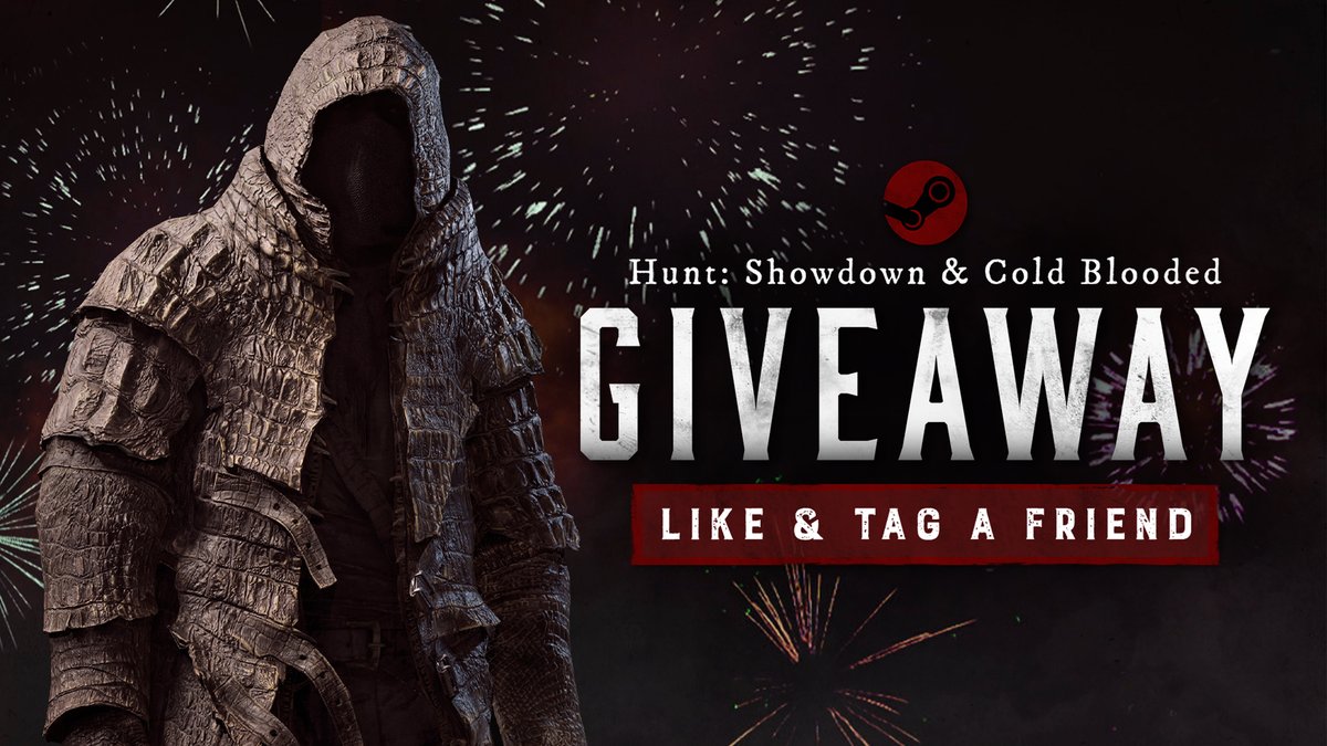 We are ending 2021 with a Giveaway! 🎆🎇

For every 150 RT this post gets, we are giving away a Cold Blooded DLC &amp; Hunt Base game Key! 🔥 
 
To Enter:
- Follow our Twitter page ✔️ 
- Like this post ✔️  
- Write your new year's Hunt resolution in the comments below! ✔️
