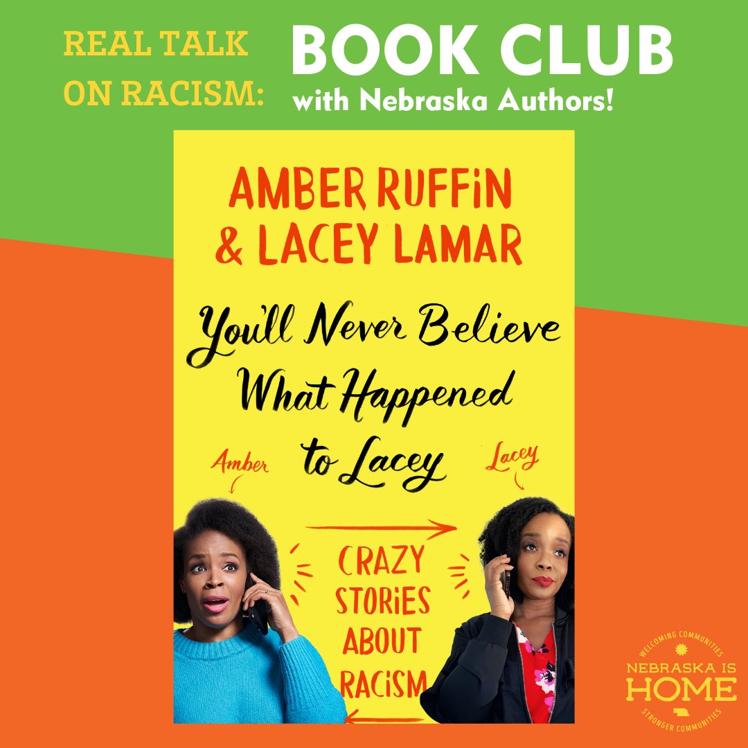 Our next virtual book club is coming up! 📚 Join us on Jan 9th for “You’ll Never Believe What Happened to Lacey: Crazy Stories in Racism” by Nebraska authors Amber Ruffin and Lacey Lamar. 

All are welcome! #RealTalkonRacism
➡️ facebook.com/events/9080471…