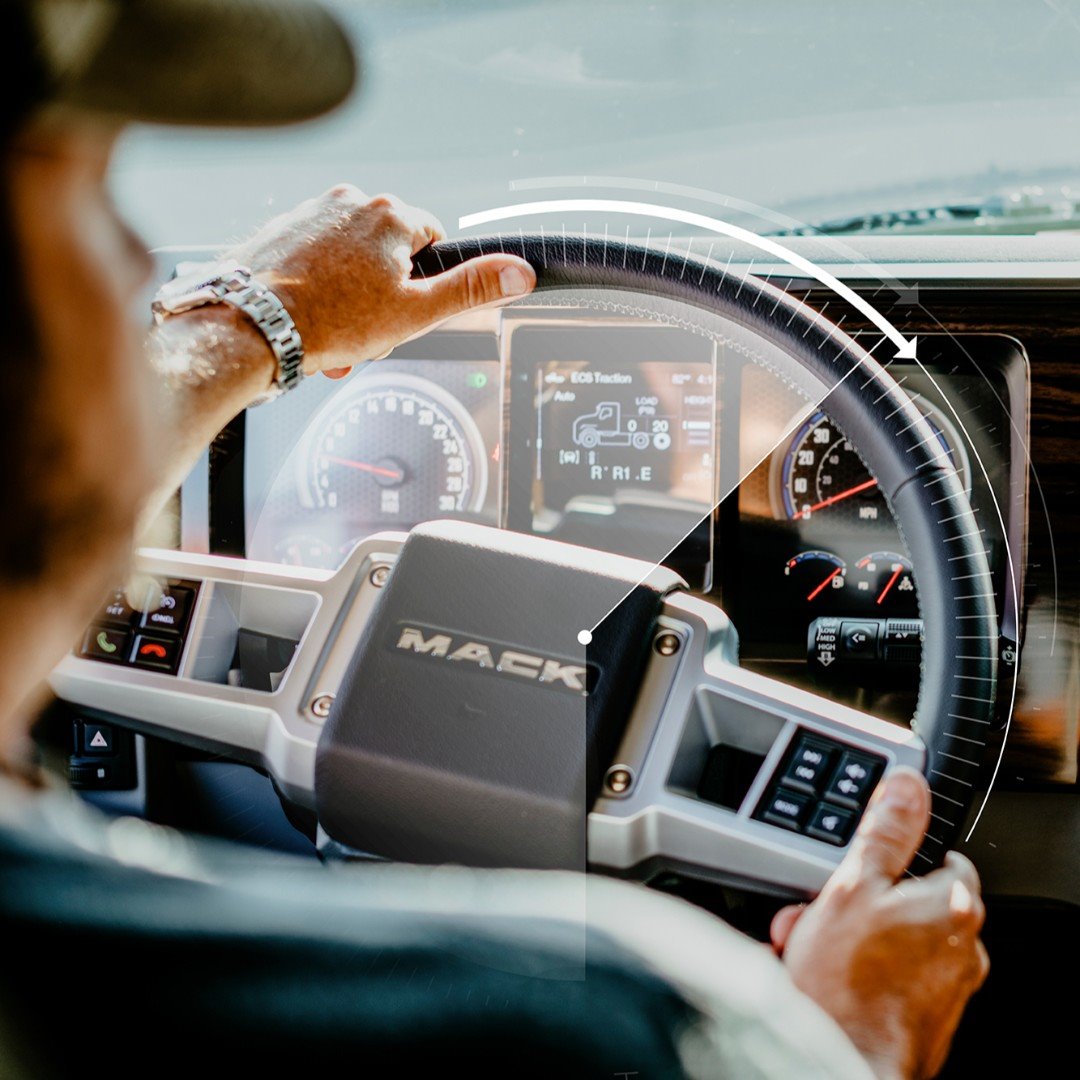 MackTrucks's tweet photo. Complete control at your command.

By reducing steering effort by 85%, #CommandSteer helps drivers avoid long-term strain to finish every job as strong as they started it. https://t.co/NUvCbuktgt