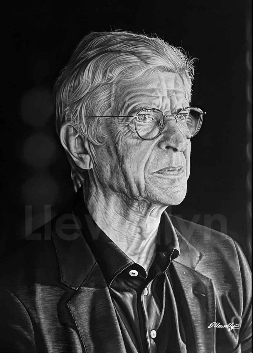 llewellyn_art's tweet photo. Arséne Wenger- OBE

“Le Professeur”

A2 portrait using graphite and carbon pencils along with soft pastels.

My last portrait of 2021, please like, RT and tag whoever you think should see this!! It would be a great way to end the year 🙌🏻

#arsenal #COYG @Arsenal @IanWright0 https://t.co/6xaLRo98Y1