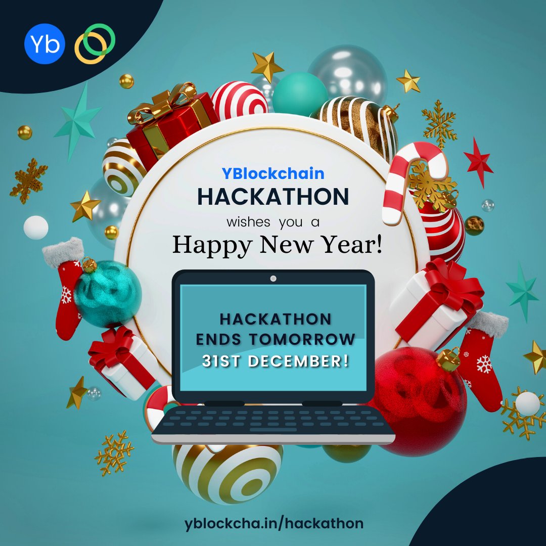 YBlockchainOrg's tweet photo. Happy New Year 🎆

End 2021 on a high note by submitting your project for the Blockchain Hackathon before tomorrow, and take away prizes worth 2 lakh INR! 

Register now at https://t.co/XpmaaPGorx

A conditional deadline extension can be availed - details on our Discord Server! https://t.co/u903KytcPn