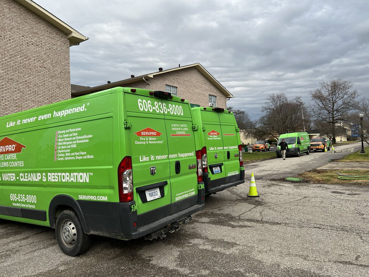 Our crews responded to a large sewer loss in a multi unit apartment complex in Ceredo. #FastertoAnySizeDisaster #SERVPRO #OneTeam