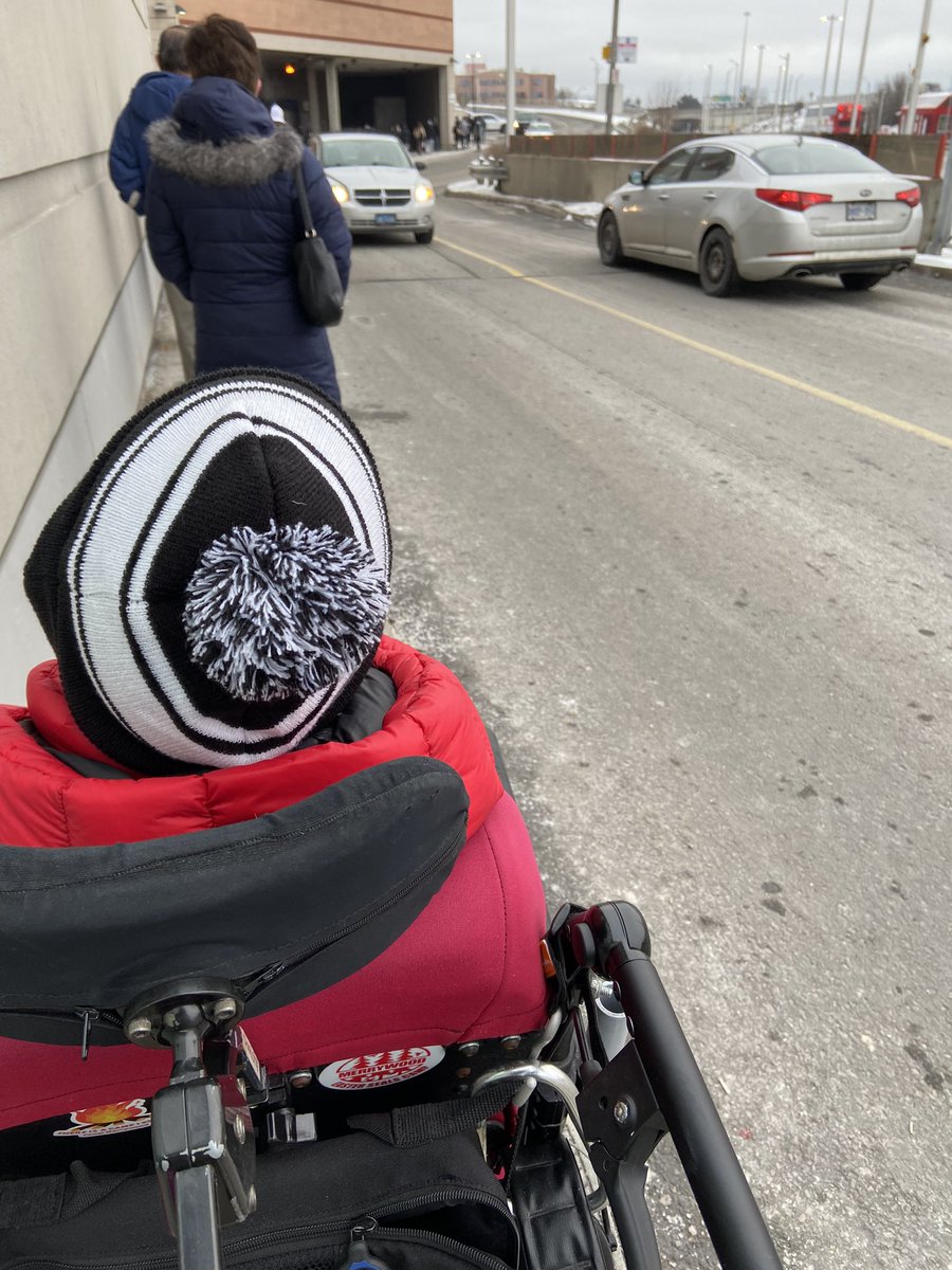 Breausie's tweet photo. Why do you think it’s ok for my disabled daughter to wait in line for a rapid test kit? @fordnation @HealthOttawa @VeraEtches @JimWatsonOttawa https://t.co/nMEQKTksGG
