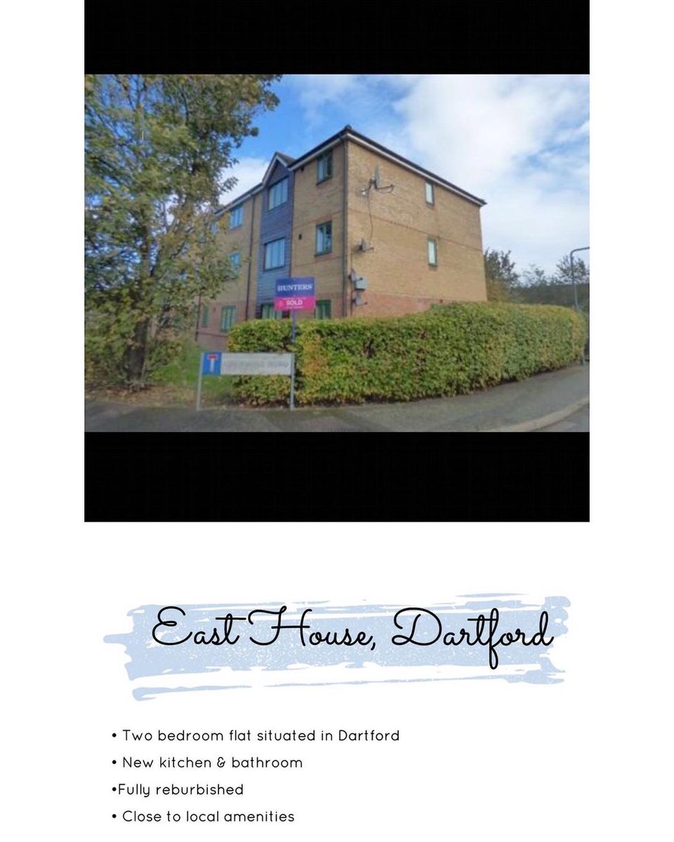 HuntersDartford's tweet photo. Property Available *

Hunters are delighted to showcase this two bedroom flat situated in the Dartford area. The property comprises of a lounge, kitchen, bathroom &amp; two good sized bedrooms.
To fully appreciate what this property has to offer, call us today on 01322277766 https://t.co/Y5fvmr2e5f