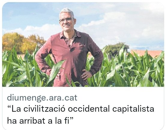 gustavoduch's tweet photo. — El pitjor que podem fer és generar falses expectatives, i estem dient als joves que tindran agricultur digitalitzada, cotxes elèctrics i energies renovables
https://t.co/94uT83K6hb https://t.co/TwDDDRY6nm