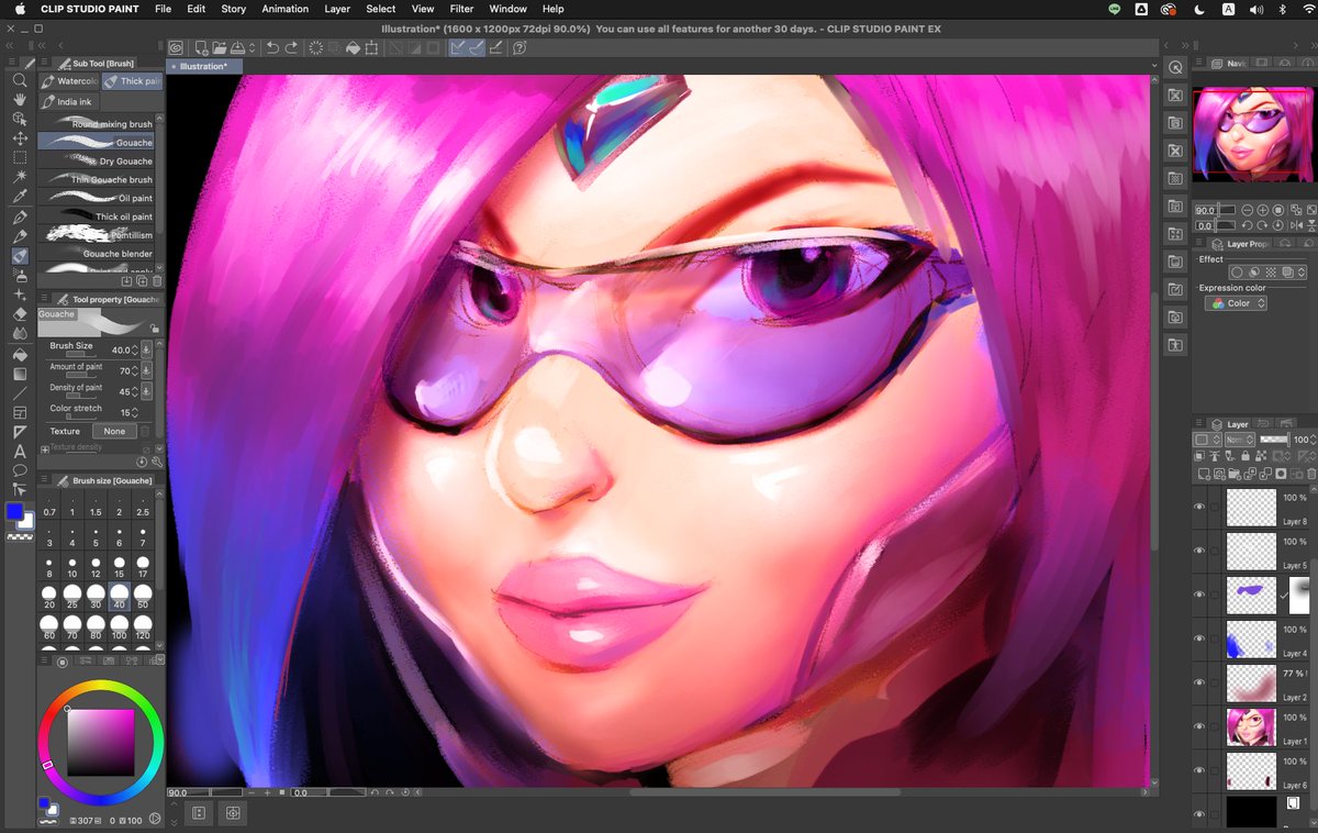 Trying CLIP STUDIO PAINT for the First Time with no clue.
It's very impressive!!