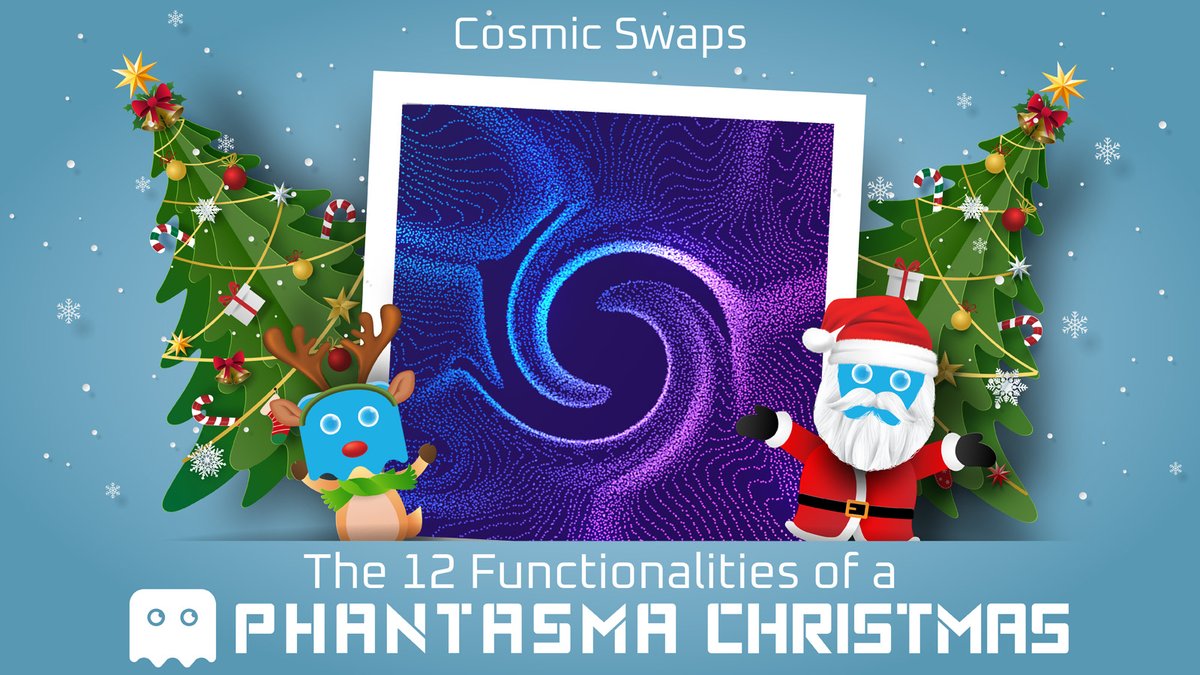 PhantasmaChain's tweet photo. On the 6th day of Christmas #Phantasma gives you cosmic swaps. These are swaps that happen between two tokens that exist on the #Phantasma mainnet:
https://t.co/2HkiLzEBdR
$SOUL $KCAL #ConnectCreateControl https://t.co/Zteh5W1J7G