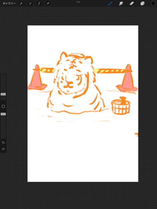 年賀状っぽいの描こうかなと思い立って生まれた虎たちです 