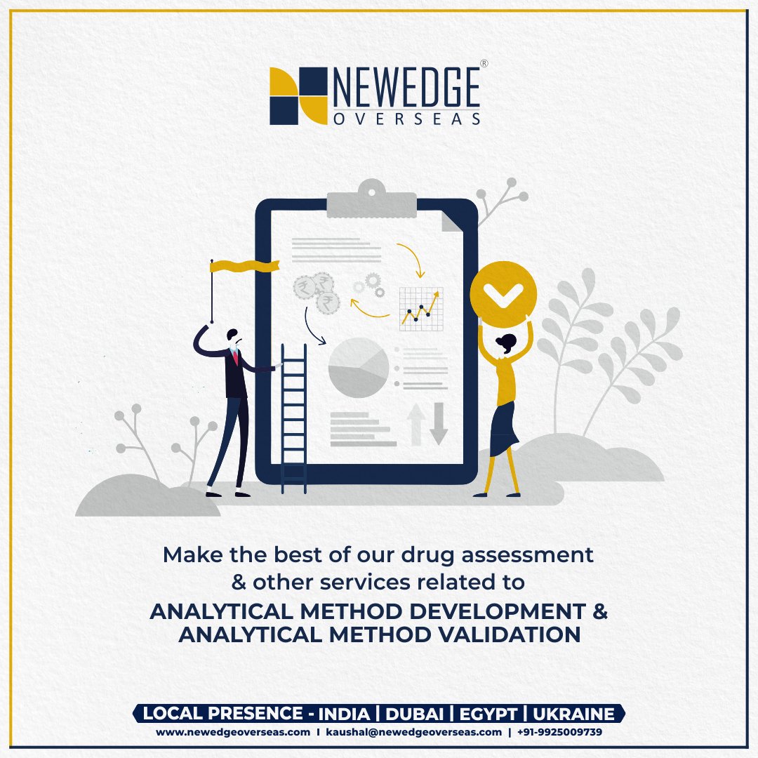 newedgeoverseas's tweet image. Potency, stability, bioavailability, and effects through drug testing are important aspects of our services that encompass Analytical Method Development and Analytical Method Validation. To know more, visit newedgeoverseas.com #DrugTesting #NewedgeOverseas #AnalyticalMethod
