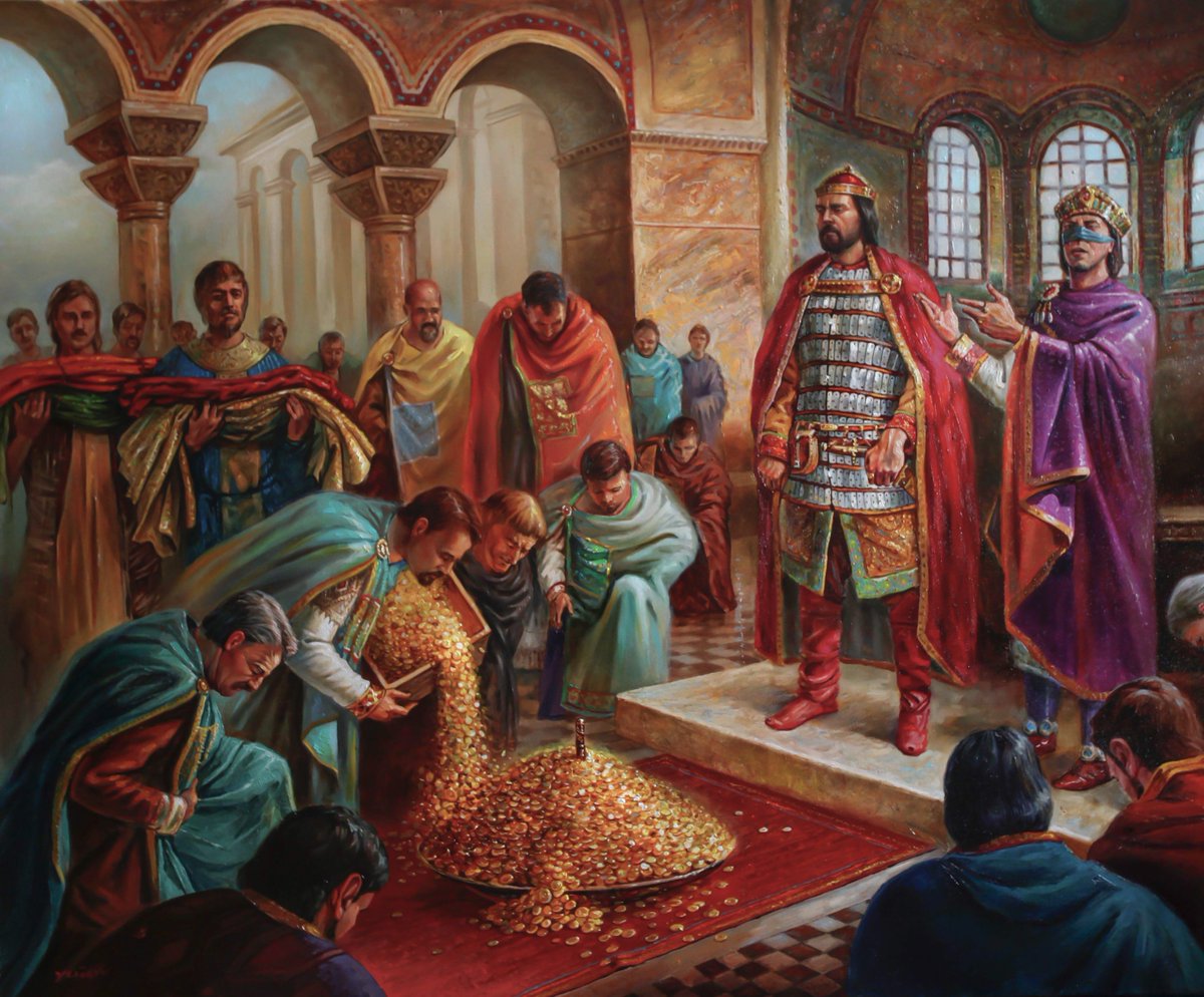 Don_Foca's tweet photo. Justiniano II, apelidado de Rhinotmetos, foi o último imperador bizantino da dinastia de 685 a Heraclian, 695 e novamente de 705 a 711. Como Justiniano I, Justiniano II era um governante ambicioso e apaixonado que desejava restaurar o Império Romano às suas glórias anteriores. https://t.co/ovvUwgUKGx