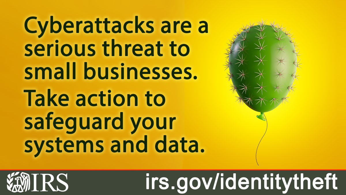 IRStaxsecurity's tweet photo. Most cyberattacks are aimed at small businesses with fewer than 100 employees. Take a moment to learn about best security practices on #IRS Identity Theft Central: https://t.co/6PQTmnaJi4 #TaxSecurity https://t.co/Ml0t84qNt4