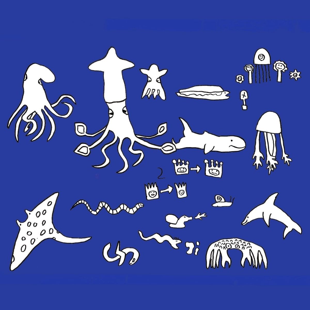 Last artwork of Under the Sea Series is out! ✨ 
This is a collaboration project with my 7yo son, Dantraboy 👦 Enjoy! 
03. Sea Creatures
x/25
0.3 tez
hicetnunc.art/objkt/607337
<a href="/NFTindonesia_/">NFTindonesia</a> <a href="/idnft_/">IDNFT</a> @metarupa_nft #NFTCommmunity #nftkids #NFTartist #NFTdrop