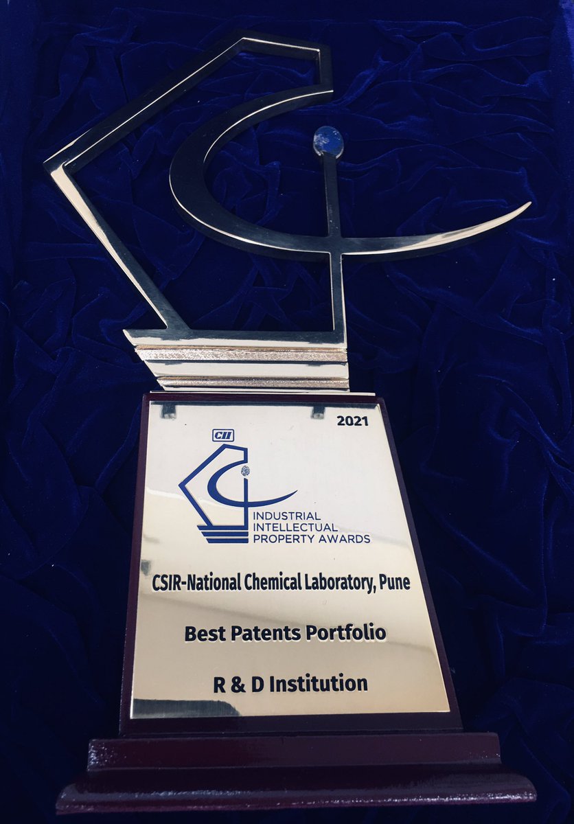 Nitsy10's tweet photo. NCL bags CII industrial award 2021 for best patent portfolio in R&amp;D institution category!! Thanks to NCL Directors for their futuristic vision of importance of IP and all colleagues for contributing to this feat!!@csir_ncl @CSIR_IND @venture_center @premnathv6 https://t.co/xE6dUp1IvW