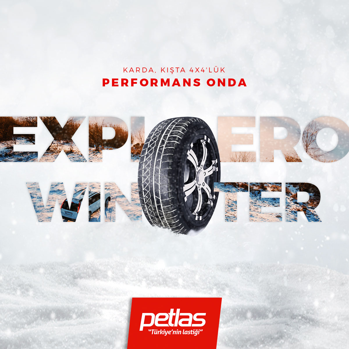 PetlasGlobal's tweet photo. Karda, kışta, zorlu koşullarda ❄️ 
4x4'lük performans Explero Winter'da❗ 

#Petlas #Explero #4x4 #SUV #KışLastiği https://t.co/NKd7z9b26x