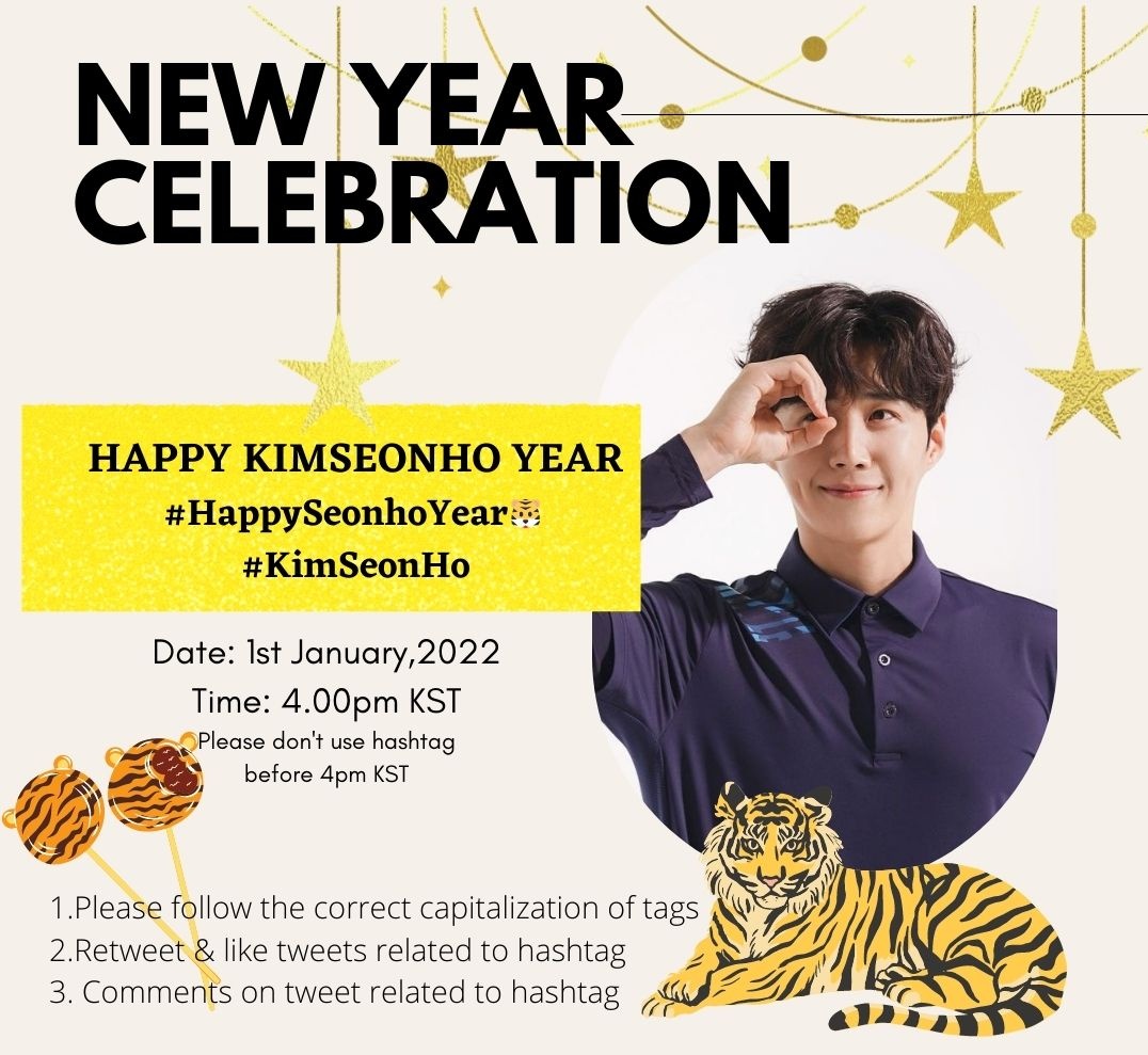 ksh_sasianfc's tweet photo. Hello Seonhohadas ◡̈
Lets celebrate newyear with hashtag party on 1st January,2022. 

Please follow bellow hashtag for party:

HAPPY KIMSEONHO YEAR
#️⃣HappySeonhoYear🐯
#️⃣KimSeonHo

Please DON’T USE the tags before 4PM KST, 1st January-2022.

#김선호 #KimSeonHo https://t.co/HSCleFiulP