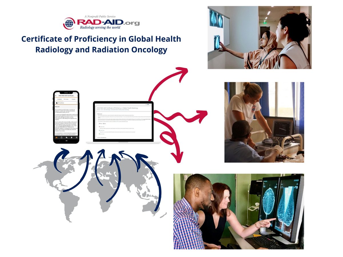 The RAD-AID Certificate of Proficiency in #globalhealth Radiology and Radiation Oncology is a comprehensive course to provide you with the knowledge and tools to create your own #globalhealth outreach project! Register today at rad-aid.org/certificate-of…