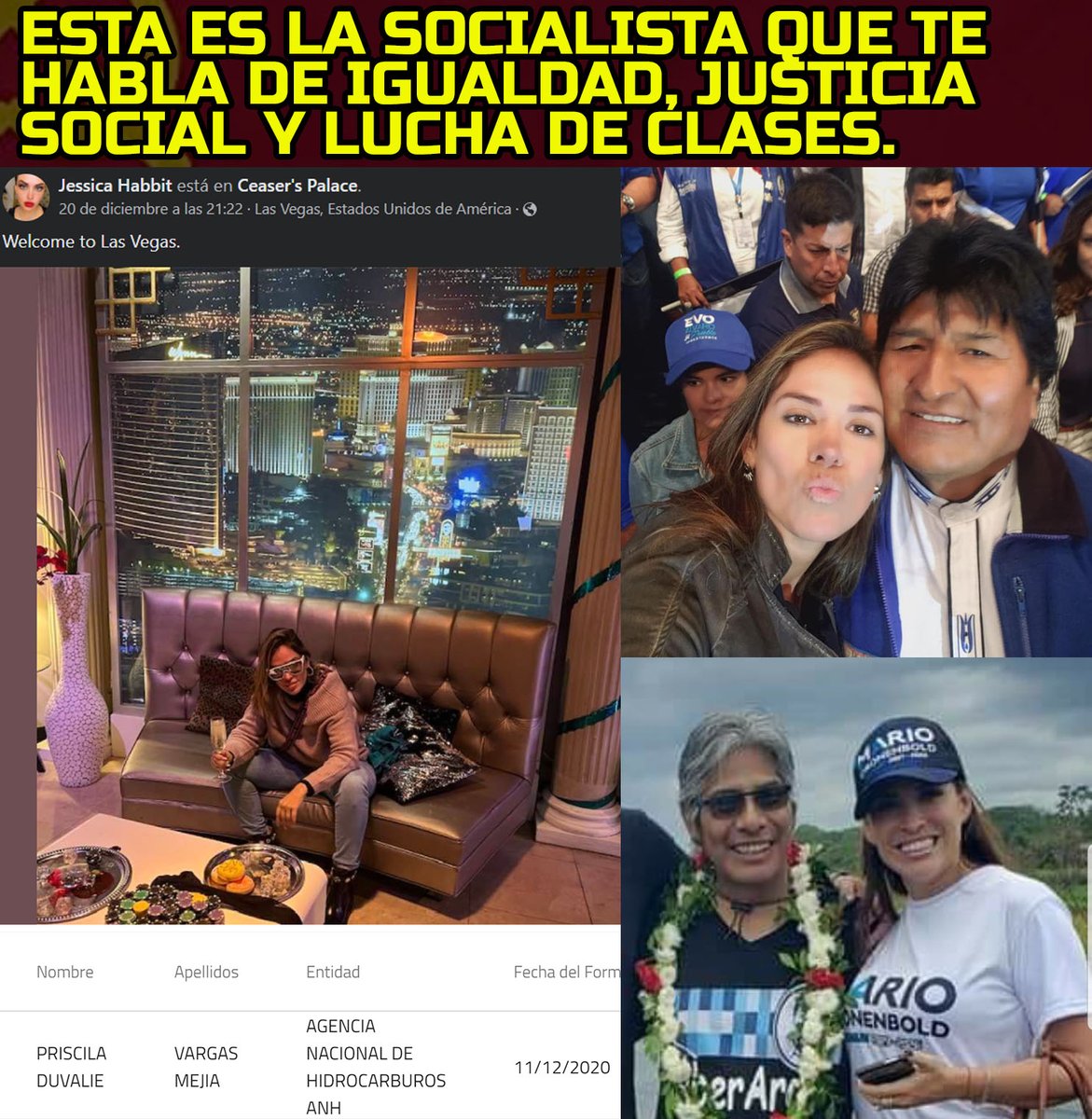 _70mar_'s tweet image. Les presento a la "amiga revolucionaria" de #LadyTocino quien presume de viajes, lujos y joyas por facebook, mientras se llama a si misma como "representante de los pobres y originarios".