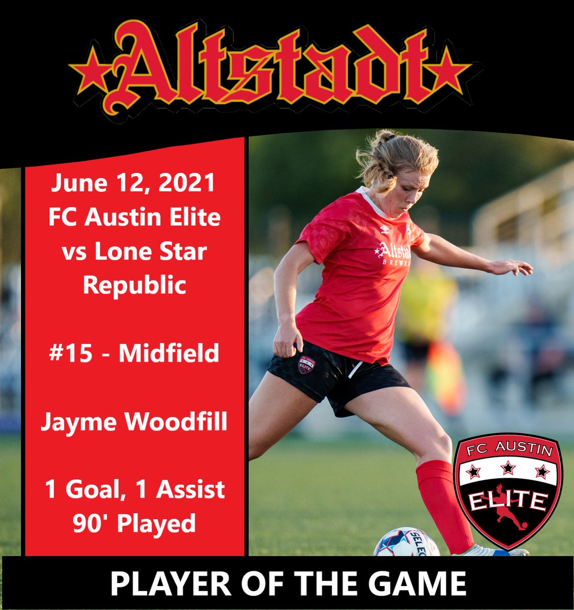 2nd home game: outlook bleak. Undefeated LSR coming to town

<a href="/CaroHaro159/">Carolina Haro</a> scoring off a cross from <a href="/AltstadtBrewery/">Altstadt Brewery</a> Player of the Game, <a href="/JaymeWoodfill/">JJ Wood</a>, who followed with another goal before our effort fell short. Missing key components, we'll have to work for a 2nd shot at them