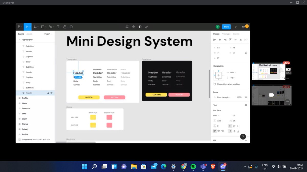 CodeChefSrmRmp's tweet photo. Fabulous session by 🔥@dwvicy🔥 about @figmadesign 
What happened :
👉What is UI/UX
👉How to use Figma
👉Different tools used 
👉 #100daysofui 
👉 @MichiSpotlight 
A gr8 session to finish 2021 
@devs_street @CodeChefSrmRmp 
Tag us to get an exclusive GIVEAWAY https://t.co/2ak1nJwf7h
