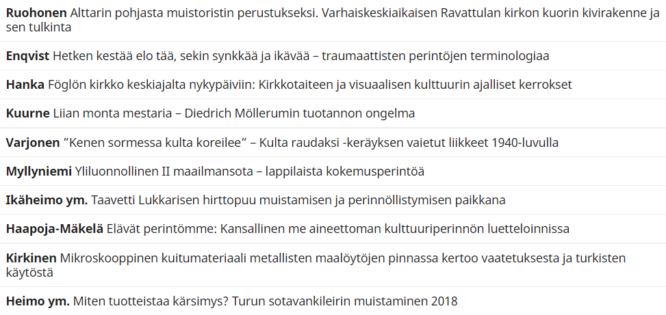 muikkarit's tweet photo. Vuoden päätteeksi onkin hyvä hetki selvittää, mitkä yhdistyksen julkaisuista ovat herättäneet erityistä mielenkiintoa lukijakunnassamme. Ohessa Suomen Museon kymmenen luetuinta artikkelia vuodelta 2021. Nämä ja paljon muuta löytyvät oheisen linkin kautta:

https://t.co/SI8nJs14Oq https://t.co/vGI8e9PsRw